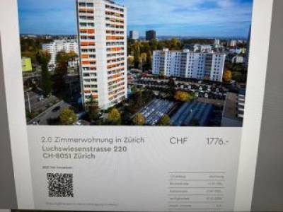 Wohnung zu Vermieten ab 1.10.26, Z&uuml;rich